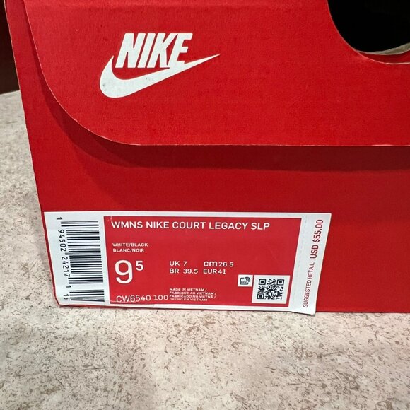 Womens Nike Court Legacy Slip-On Sneakers White Canvas Size 9.5 New With Box Cas - Picture 4 of 13